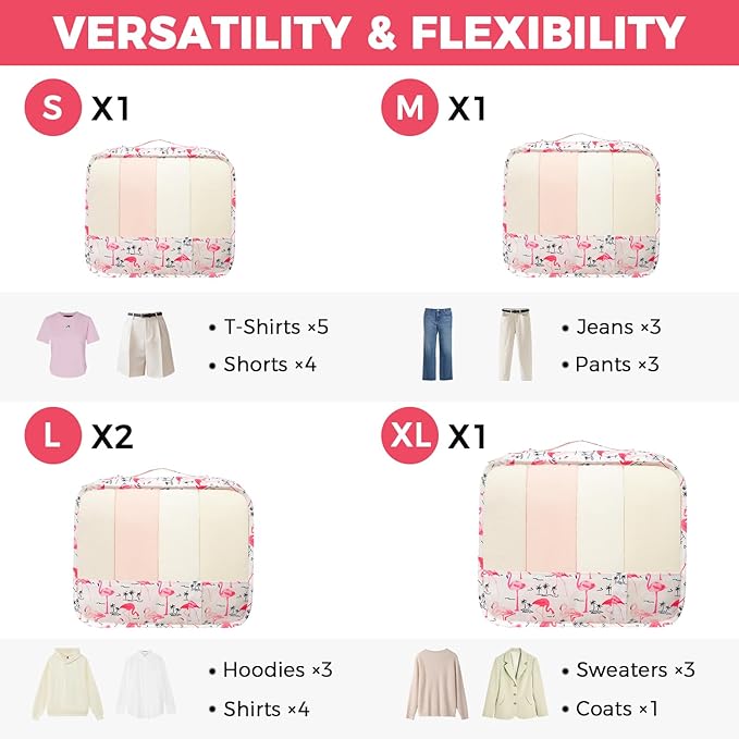 BAGAIL 9 Set Packing Cubes with Packing List Luggage Packing Organizers for Travel Accessories