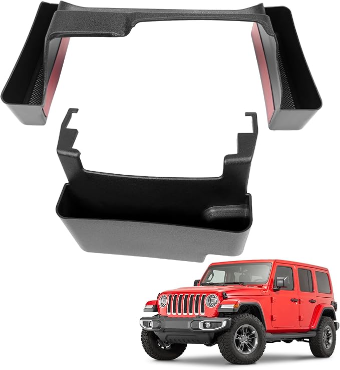 Center Console Gear Shift Organizer Fit for 2018-2025 Jeep Wrangler JL JLU 4XE/Gladiator JT Center Console Hanging Storage Tray for Wrangler&Gladiator Accessories(Hanging+Shifter Organizer)
