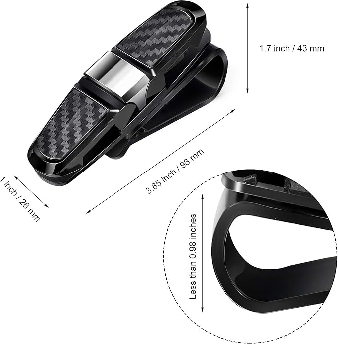 Boao 4 Pcs Sunglasses Holders for Car Sun Visor, Glasses Ticket Card Clip Mount Hanger, Double-Ends Clip 180 Degree Rotational Car Visor Accessories(Silver)