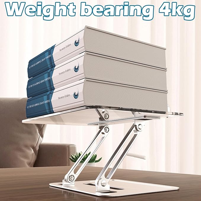 Acrylic Adjustable Book Stand, Reading Stand with Lift Design, High-Density Alloy Desktop Document Holder for Document Recipe, Cookbook, Music Book (Silver)