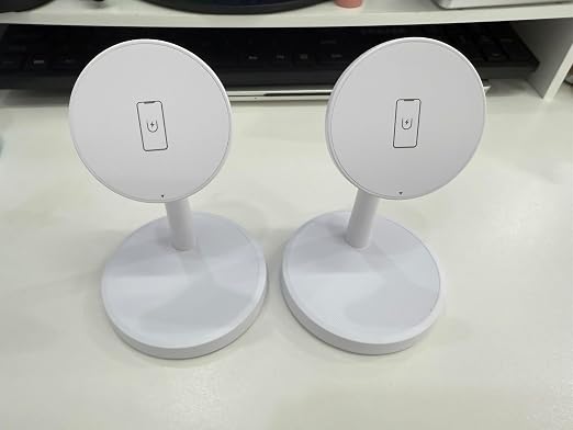 Magnetic Wireless Charger iPhone, 2 Pack 15W Fast Mag-Safe Charger Stand for iPhone 17/17 Air/17 Pro/17 Pro Max 16/15/14/13/12 Series, Wireless Charging Station for Pad/AirPods(White)