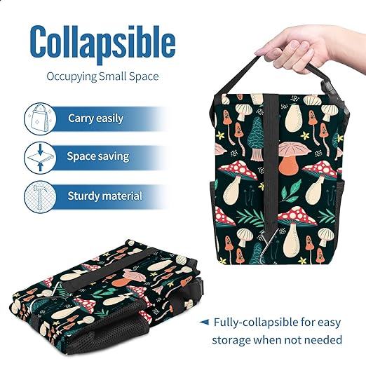 Car Trash Can – Multi-Purpose, Lightweight and Portable with Durable Water-Resistant Coating, No Installation Required, Practical and Ample Capacity, Variety of Colors.Mushroom