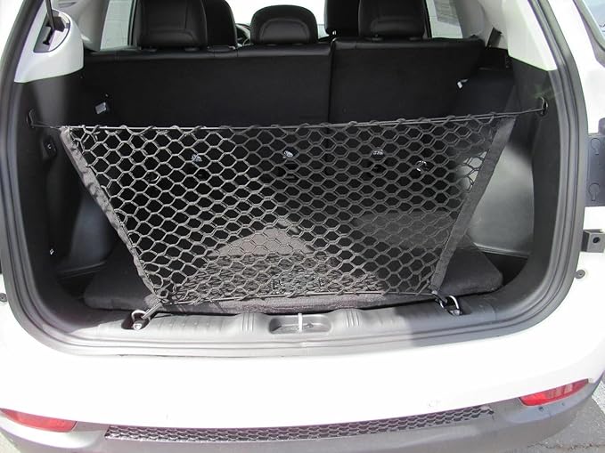 Rear Trunk Organizer Cargo Net for Jeep Compass 2017-2025 – Envelope Style Cargo Net for SUV – Premium Mesh Elastic Car Trunk Organizer Vehicle Carrier Storage–Compatible with Compass