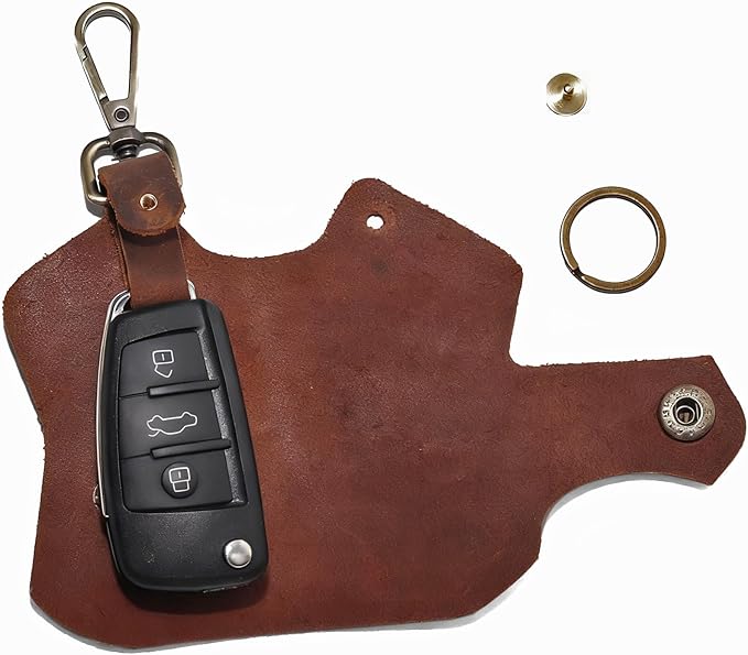 Handmade Leather Key Chain Holder, Leather key case for key storage Car Key Holder Home Door Key Bag
