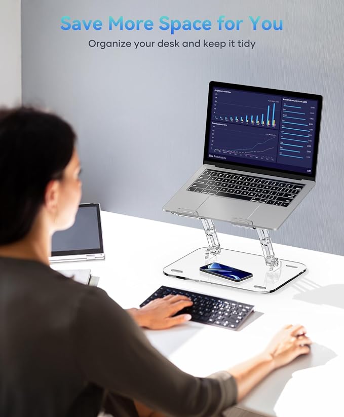 Adjustable Foldable Laptop Stand, Portable Ergonomic Computer Stand for Laptop, Compatible with 10 to 15.6 Inches Notebook Computers