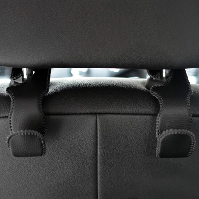 MECHCOS Car Seat Headrest Hooks for Car Back Seat Organizer Hanger Storage Hook Holder for Car SUV Organization Purse Shopping Groceries Bag Handbag, Black, 2 Pack