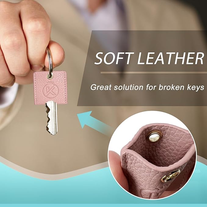Soft Leather Key Sleeve, 3pcs Keychain Key Fod, Protector for Broken Car Keys