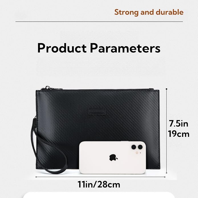 Mens Clutch Bag Man Purse Handbag 9.5-11 inches Large Hand Bag Big Clutch Wallet