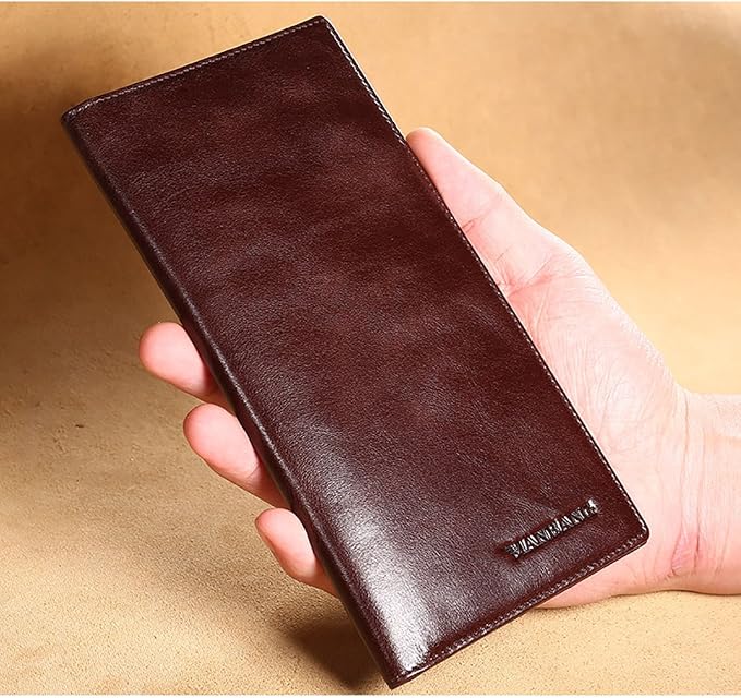 Genuine Italian Leather Handbag Organizer Card Case Long Bifold Wallet