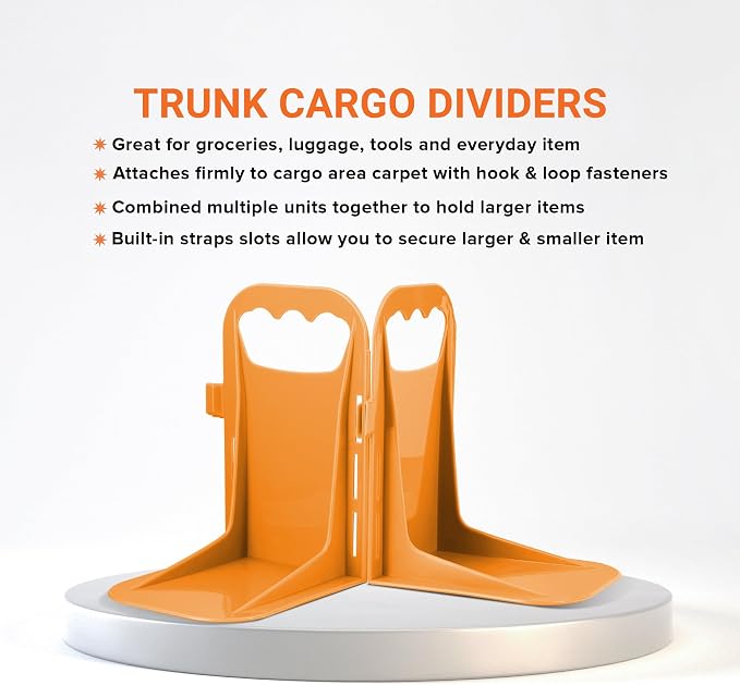 Armor All Trunk Cargo Blocks, Cargo Dividers, Trunk Dividers, Hook & Loop Trunk Organizer Blocks to Hold Cargo in Place, Cargo Containment System for Cars, Trucks, SUVs, Vans, 4 Pieces