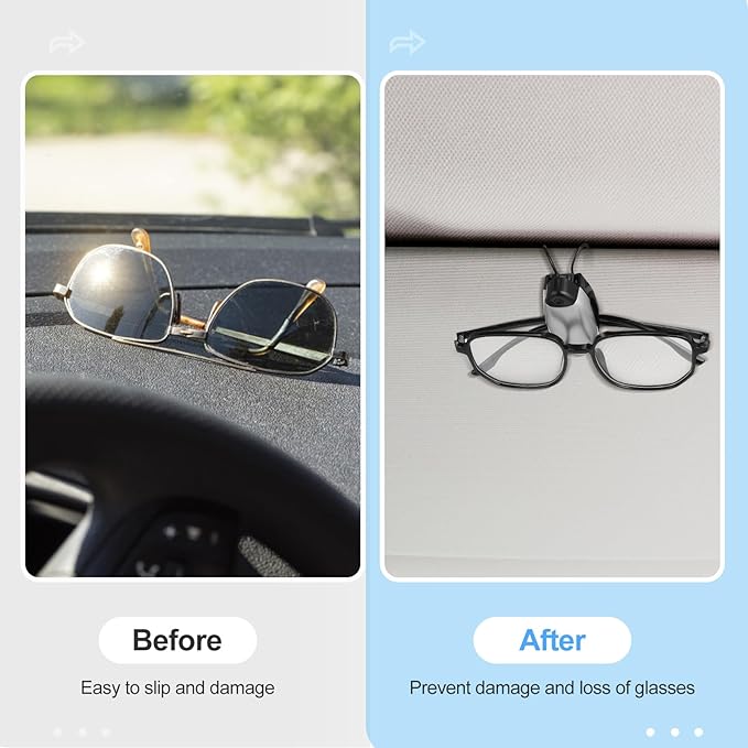 Frienda 5 Pcs Auto Car Vehicle Sun Visor Clip Holder Sunglasses Holder for Eyeglasses Mount Ticket Card Clip for Car Accessories (Black,Gray,Silver)