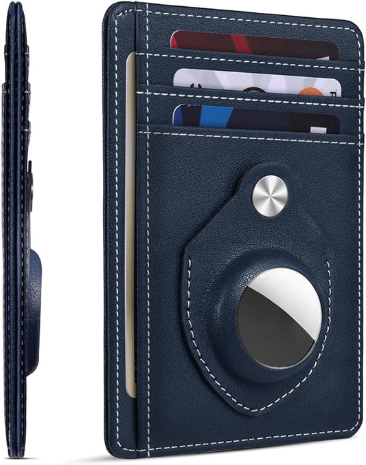 RUNBOX Slim Minimalist Front Pocket Air Tag Holder Wallet for Men, RFID Blocking Card Holder Mens Wallet Gifts for Men Dad