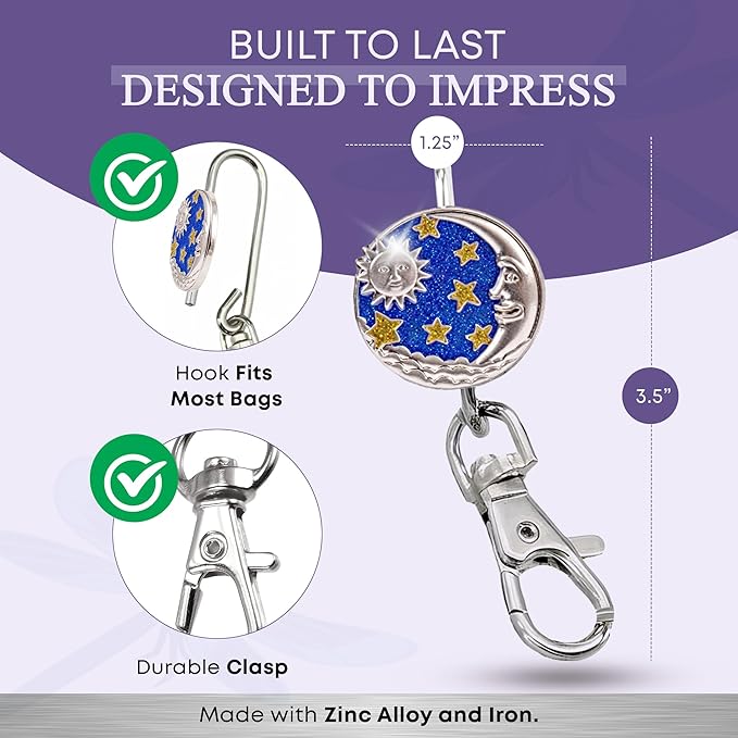 Women’s Bag Charm Key Finder, Car Keychain Hook, Cute Purse Organizer & Tote Bag Accessories, Gifts for Mom - Original