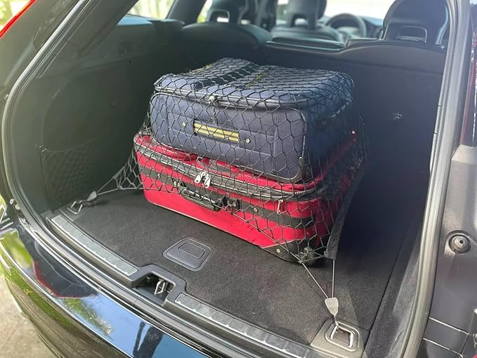 Trunk Organizer Cargo Net for Volvo XC60 2010-2026 – Floor Style Cargo Net for SUV – Premium Mesh Elastic Car Trunk Organizer Vehicle Carrier Storage – Compatible with XC60