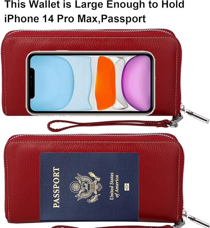 Lavemi Small Compact Women Wallet RFID Blocking Genuine Leather Bifold Purse with ID Windows