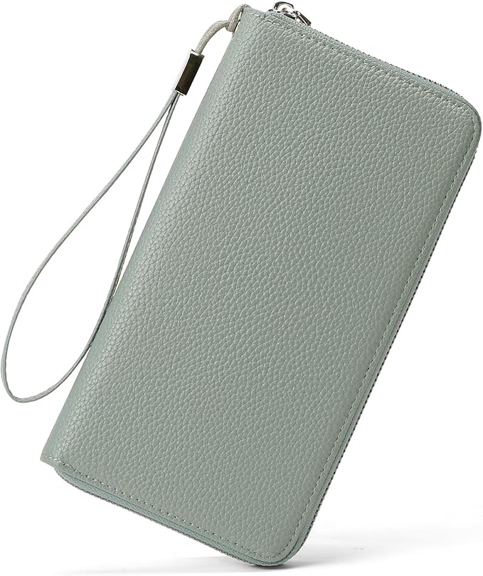 GOIACII Womens Wallet RFID Blocking Leather Zip Around Wallet Large Capacity Long Purse Credit Card Clutch Wristlet | RFID Blocking, Zip Around, Large Capacity, Long, Credit Card, Clutch