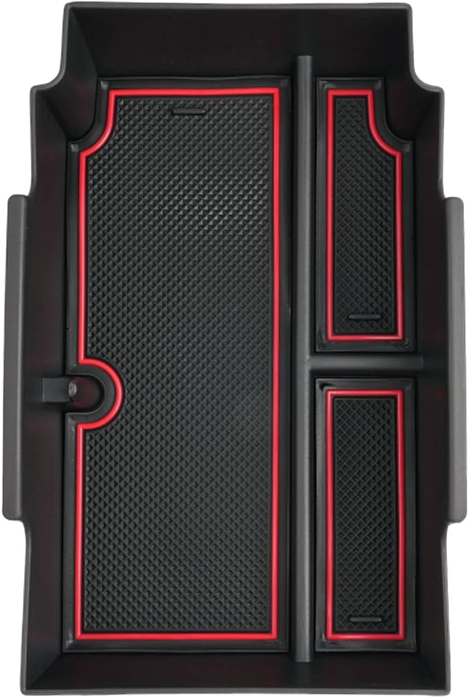 2024 2025 2026 Crosstrek Center Console Organizer for Subaru Crosstrek (Base/Premium/Sport/Limited/Wilderness), 2025 Crosstrek Console Tray 2026 Crosstrek&Impreza Accessories (with Red Mats)