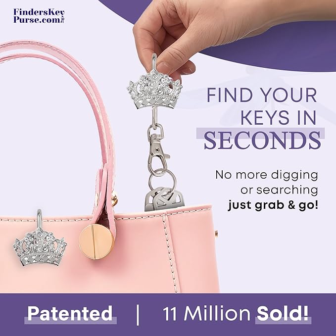 Women’s Bag Charm Key Finder, Car Keychain Hook, Cute Purse Organizer & Tote Bag Accessories, Gifts for Mom - Original