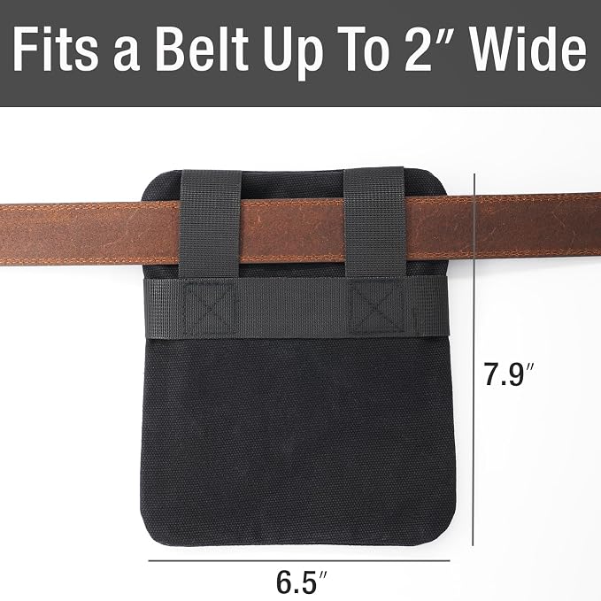 Tintris Belt Pouch for Men Women YKK Zippers, EDC Belt Pouch Bag Waist Pack for Hiking, Traveling, Outdoors, Water Resistant, Tough Waxed Canvas, Black