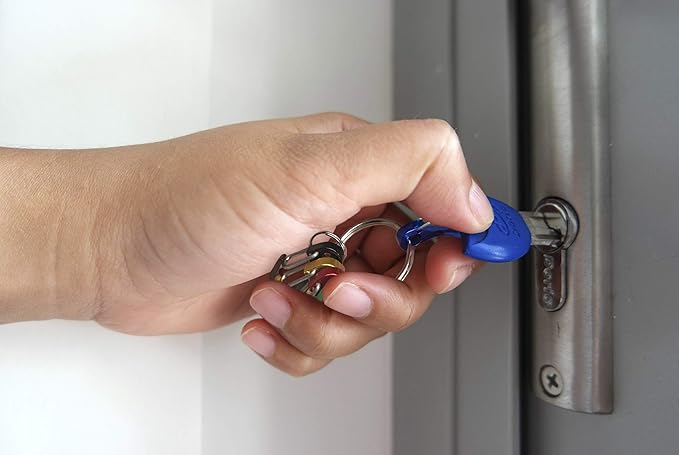 Lucky Line Key Identifiers, 1 ⅜” Small C-Shape Carabiner Keychain Clips Set, 5 Colors, 1” Nickel-Plated Key Ring Included