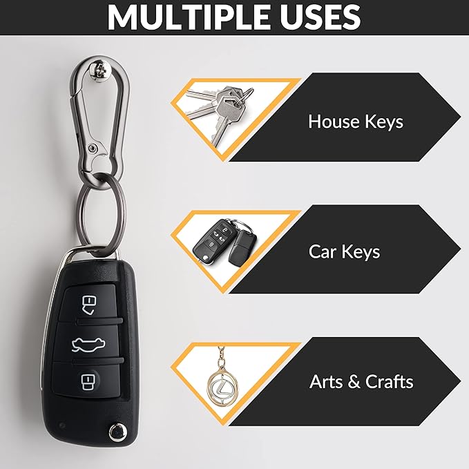 Rainspire Key Ring Keychain Keyrings Key Chain Holder Clip Key Organizer Key Chain Ring for Men and Women, 3 Pack