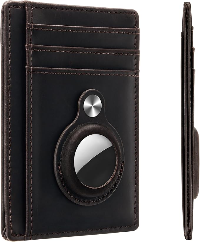 Hawanik Slim Minimalist Front Pocket Air Tag Wallet, RFID Blocking Card Holder Wallet with Airtag Holder