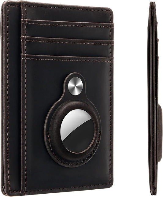 Hawanik Slim Minimalist Front Pocket Air Tag Wallet, RFID Blocking Card Holder Wallet with Airtag Holder
