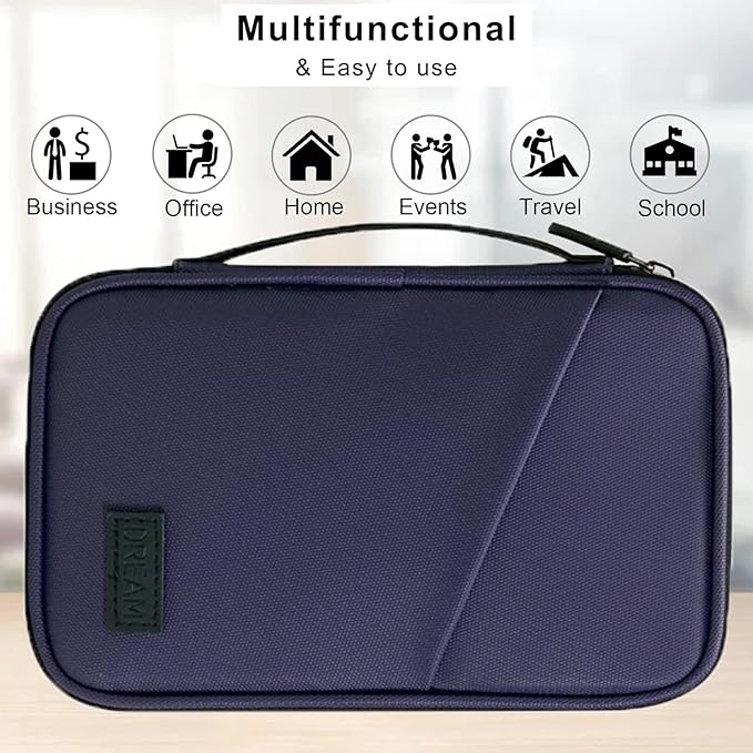 Waterproof Passport Holder, RFID Blocking Wallet, Portable Travel Document Organizer for Men and Women (Violet)