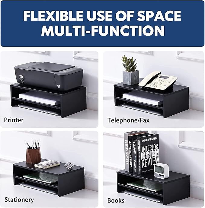 FITUEYES Computer Monitor Riser Stand Clamp Desktop Stand Workspace Organizer 2-Pack DT204202WB