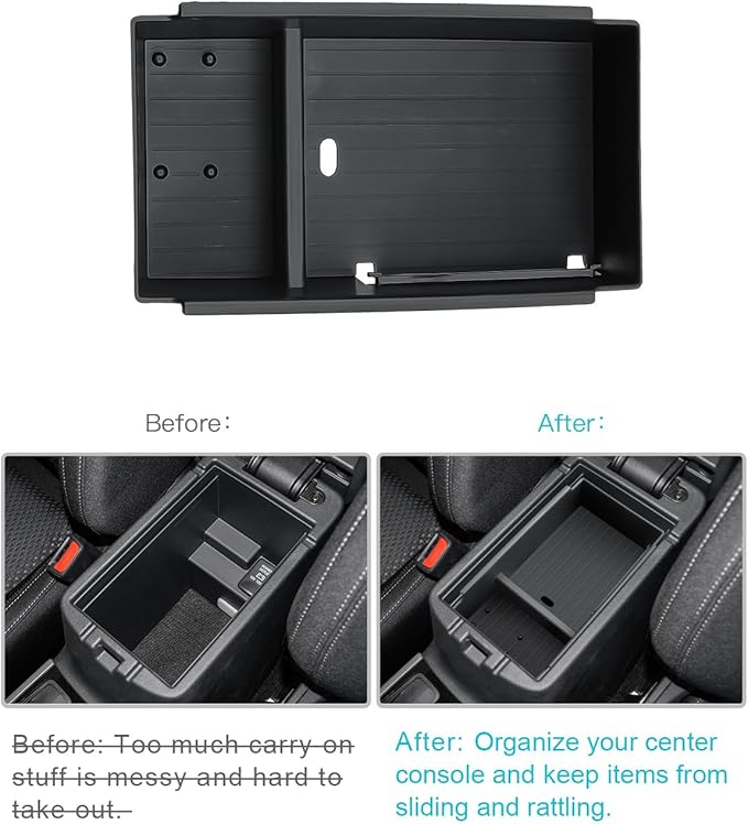 CDEFG for 2025 2026 Mitsubishi Outlander Sport Center Console Organizer for 2021-2025 2026 Mitsubishi Outlander Sport Accessories Middle Console Organizer Armrest Storage Box Coin Holder