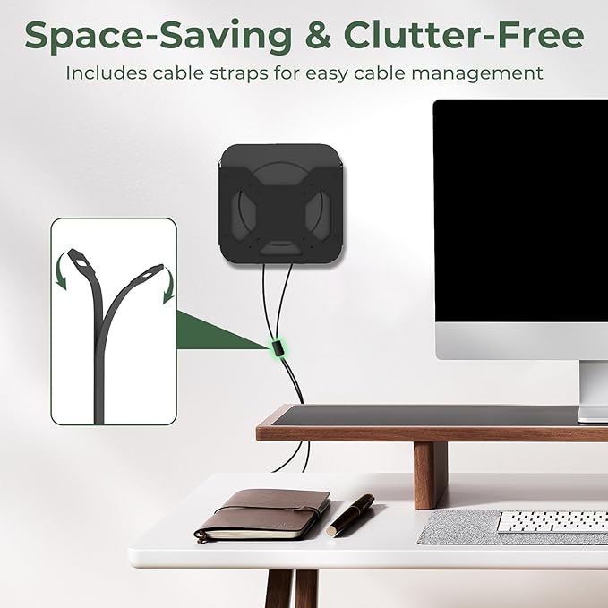 Only for Mac mini M1 / M2 Mount, Attach to Monitor Arm, Wall/ VESA/ Under Desk Mount for Mac mini M2 2023, Space Saving Bracket with Cable Management Straps
