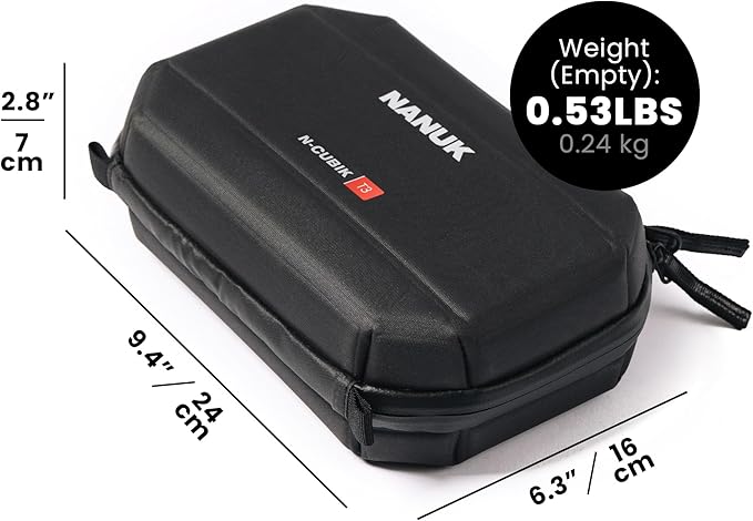 NANUK N-Cubik T3 Camera Bag Insert – Water-Resistant Hard-Shell Pouch – Shockproof Protective Camera Insert for Backpack – Perfect for Accessories & Gear (9.4” x 6.3” x 2.8”)