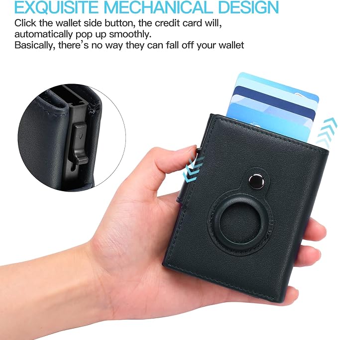 FALAN MULE Wallet for Men Genuine Leather AirTag Wallet RFID Blocking Credit Card Holder Minimalist Wallet with Gift Box