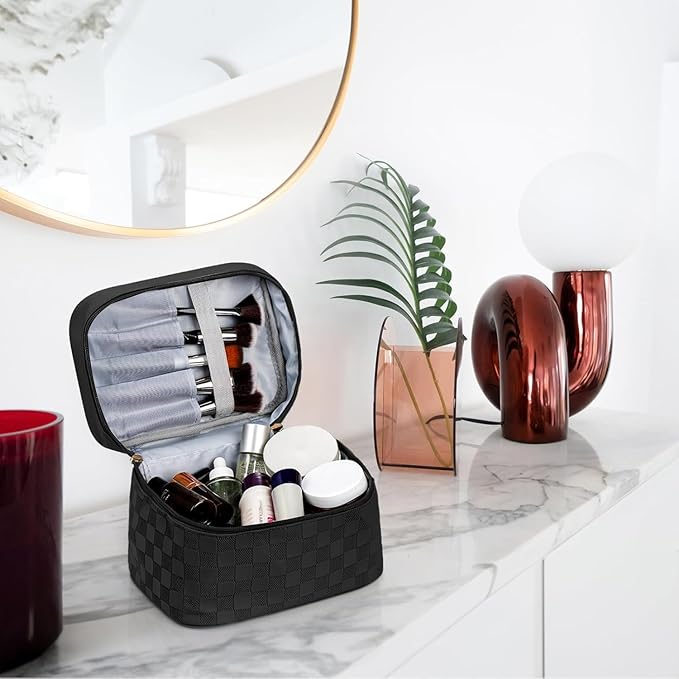 Makeup Bag 4 Pcs Waterproof Cosmetic Bag Set Portable Travel Cosmetic Bag Multifunction Organizer Storage Bag Toiletry Bag forWomen and Girls (BLACK2)