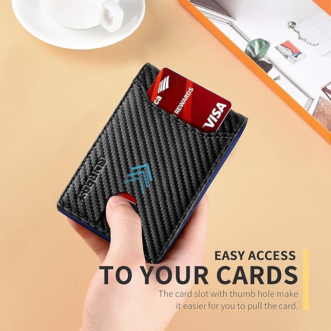 RUNBOX Wallet for Men Slim 11 Credit Card Holder Slots Leather RFID Blocking Small Thin Men's Wallet Bifold Minimalist Front Pocket Large Capacity Gift Box