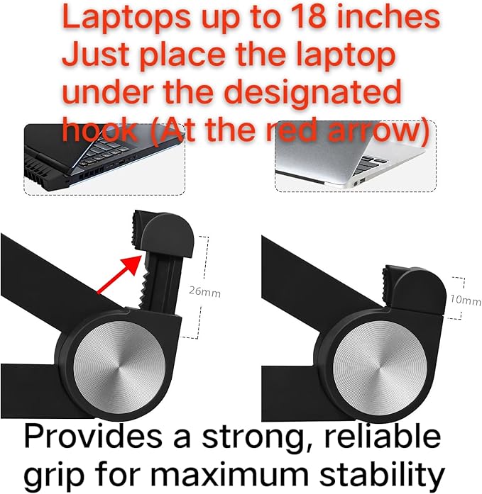 Portable Laptop Stand for Acer Predator Helios 16 18 300 (Neo 16 18) Triton 14 500 300 Neo 16 Nitro 17 16 5 V16 V15 14-18 inch Gaming Laptop.Made of Reinforced Nylon, 304 Stainless Steel and Silicone.