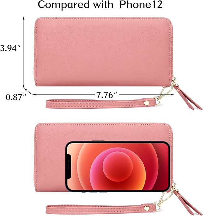 GEEAD Custom Design Wristlet Wallets for Women PU Leather RFID Blocking Wallet