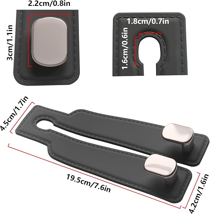2 Pack Car Hooks for Headrest, Car Purse Hook Seat Back Hanger Storage Organizer, Multifunctional Car Hanger & Holder for Heatrest, Seat, Bag, Purse