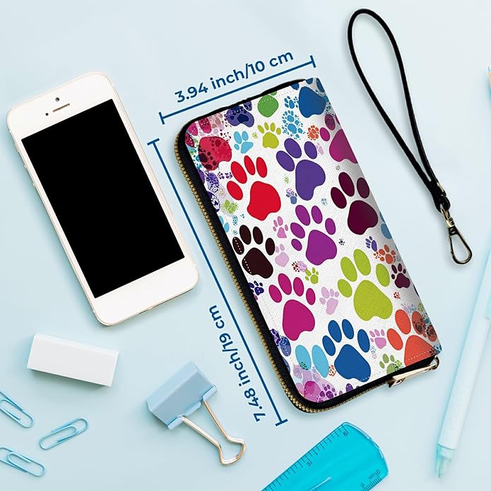 Wristlet Wallet for Women, RFID Blocking Phone Wallet, Large Capacity Zip Around Clutch, Fits iPhone 15 Pro Max, Travel Organizer Purse