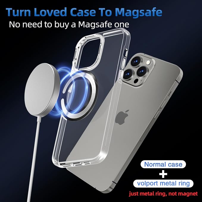 4Pcs Adapter Ring for Magsafe, Magnet Adapter, Magsafe Sticker with Sticky Adhesive, Black Metal Loop for Wireless Charger/Card Wallet/Car Mount/Battery Pack/Socket Grip, Compatible with All Phone