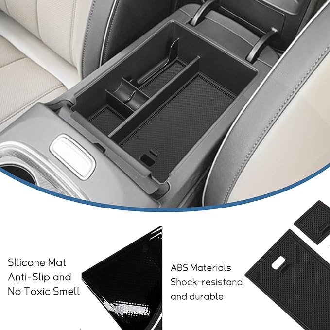 POSAID Center Console Organizer for 2022 2023 2024 Hyundai Santa Cruz Center Console Armrest Tray for 2022 Hyundai Tucson NX4 Storage Box Insert Tray with Coin Holder, Black Trim