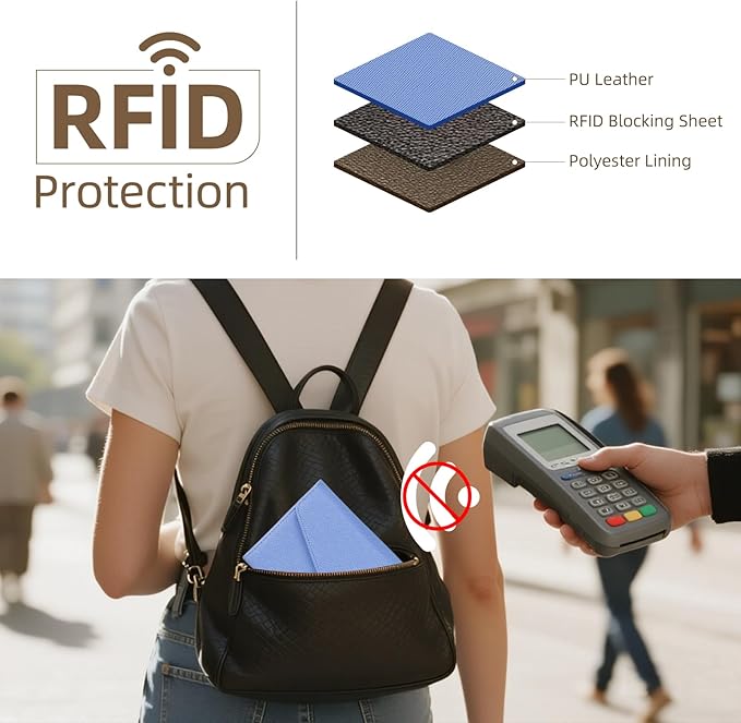 ZOPPEN Mulit-purpose Rfid Blocking Passport Holder Travel Wallet (Ver.4) Passport and Vaccine Card Holder ComboTri-fold Document Organizer Travel Essentials