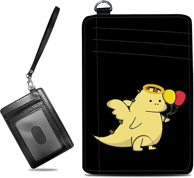 Small Travel Wallets, Dinosaur Slim Minimalist Front Pocket Wallet with Wristlet, RFID Blocking PU Leather Credit Card Holder with ID Window Change Purse for Men Women