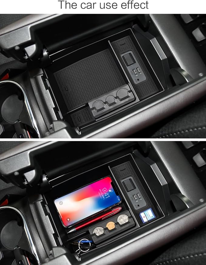 smabee Fit for Mazda CX-8 CX-9 Center Console Organizer 2024-2016 CX8 CX9 Accessories Central Armrest Storage Box Insert ABS Hidden Tray