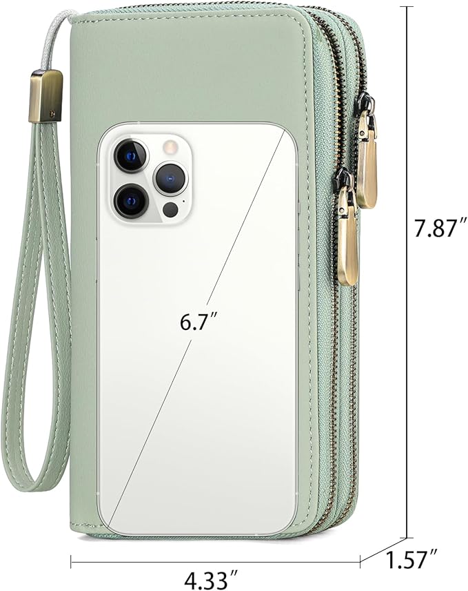 GAEKEAO Wallet for Women Clutch Leather RFID Blocking Wristlet Purse Zip Around Wallets Large Capacity Credit Card Holder