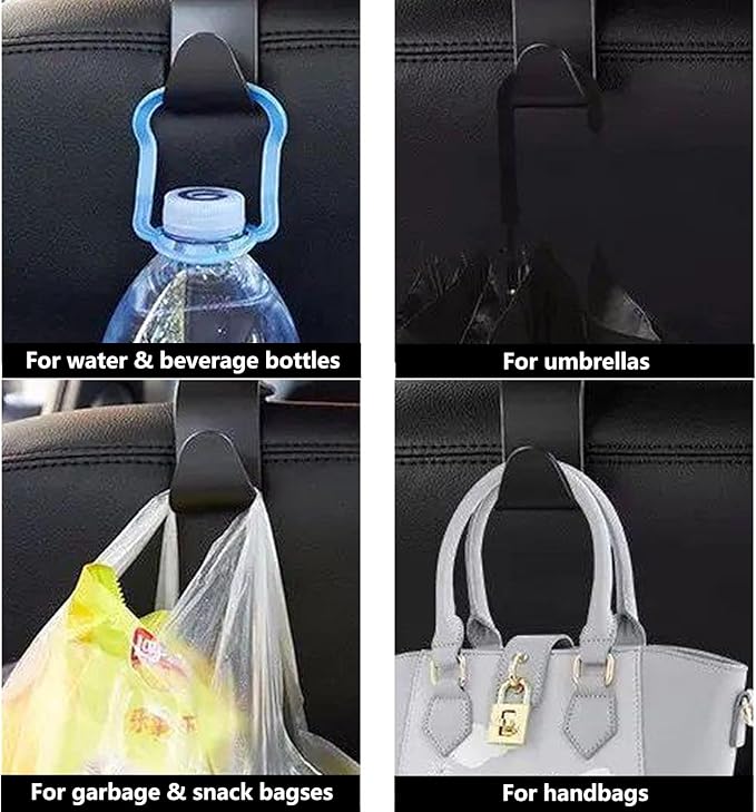 4 PCS Car Seat Headrest Hook Seat Headrest Hanger Organizer Storage Universal for Bags Clothes Car Interior Accessories Headrest Purse Hook Car