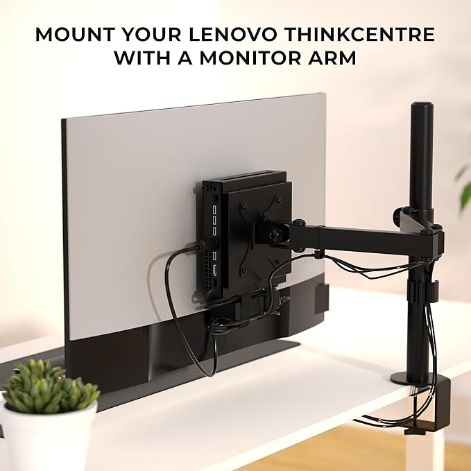 HumanCentric VESA Mount Compatible with Lenovo Thinkcentre Tiny M90q Gen 2, M80q Gen3, M90q Gen3, M70q Gen 2, Thinkstation P3 Tiny, M60e, M75q Gen2, M70q, Mount Behind Monitor