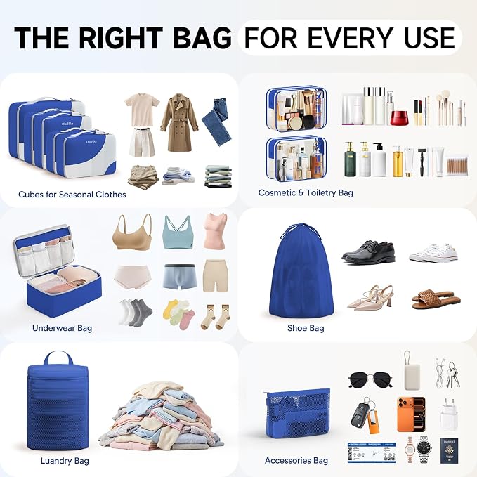 OlarHike 11 Set Packing Cubes for Travel, Gifts for Women Mom,Anti-Tearing Suitcase Organizer with Over 1000 pcs Mesh Holes,Vacation Essentials & Accessories for Cruise Ship