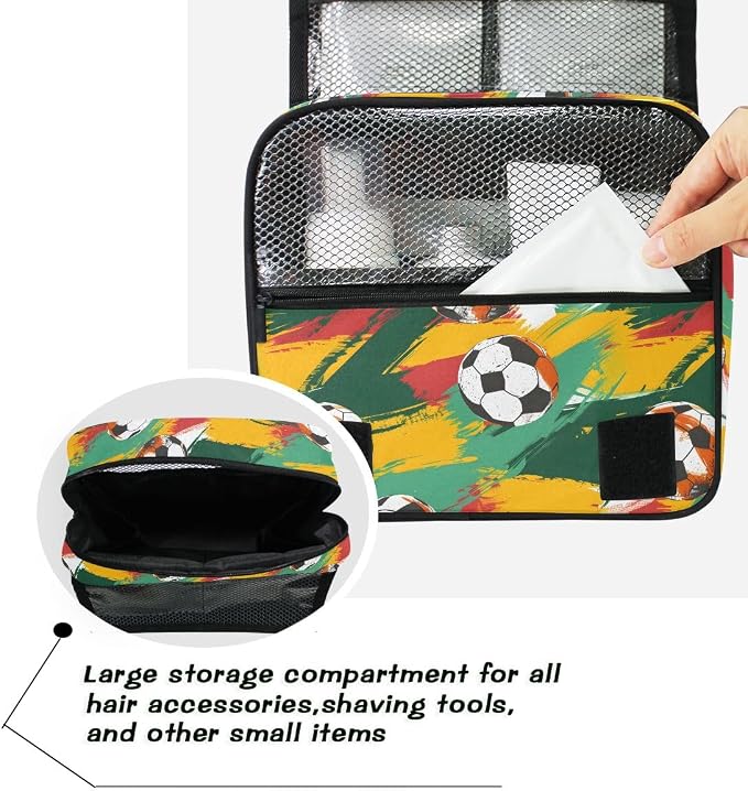 senya Hanging Travel Toiletry Bag Football 1 Kit Makeup Case Cosmetics Organizer for Men Women