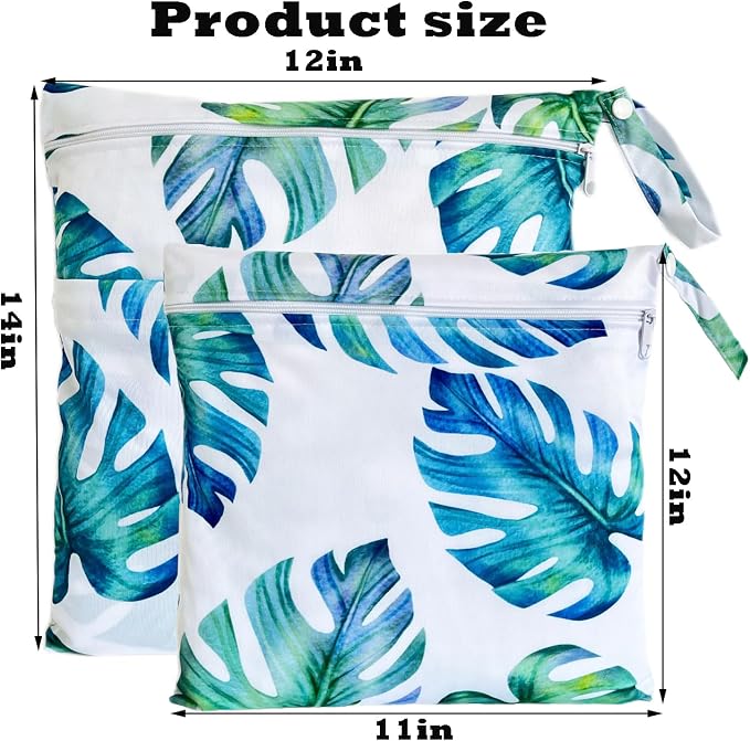 TRASUN Wet bag (Holiday Style, 2 pack, Leaf 4)